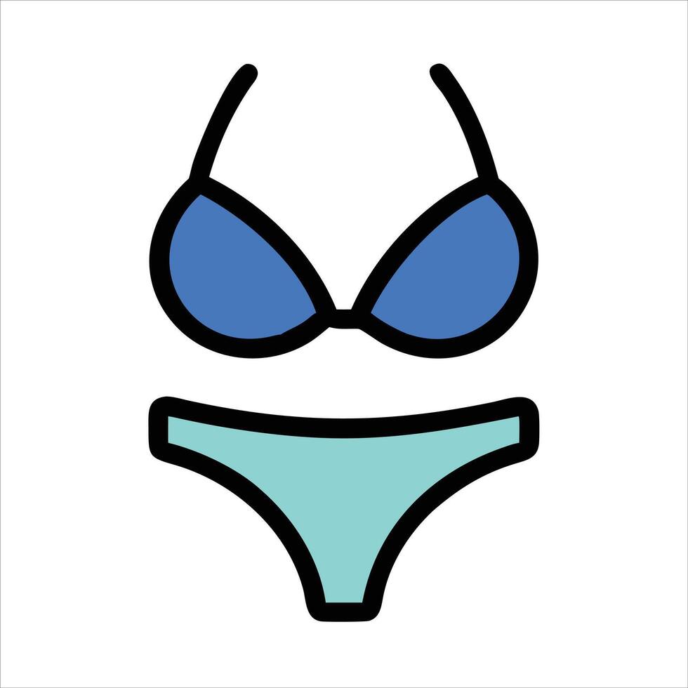 Flat bikini object icon design concept vector
