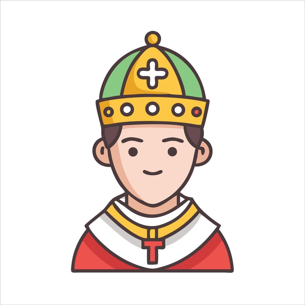 Flat king object icon design concept vector