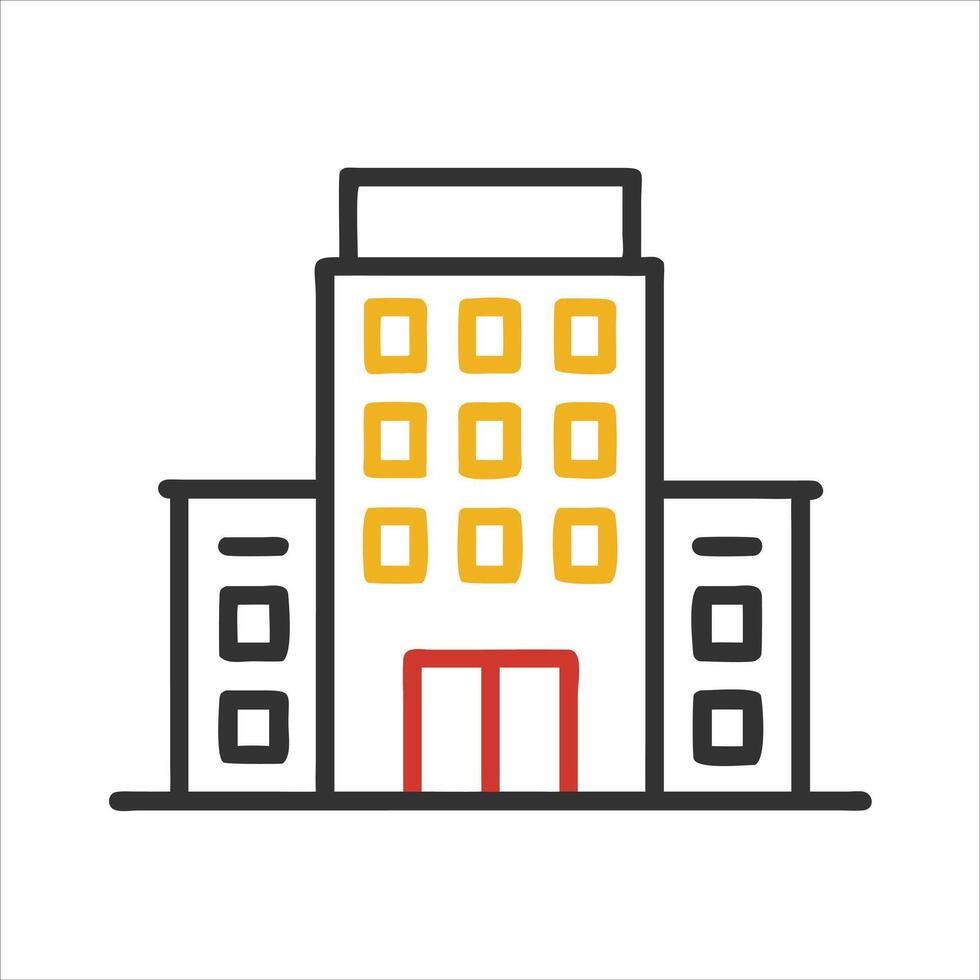 Flat building object icon design concept vector