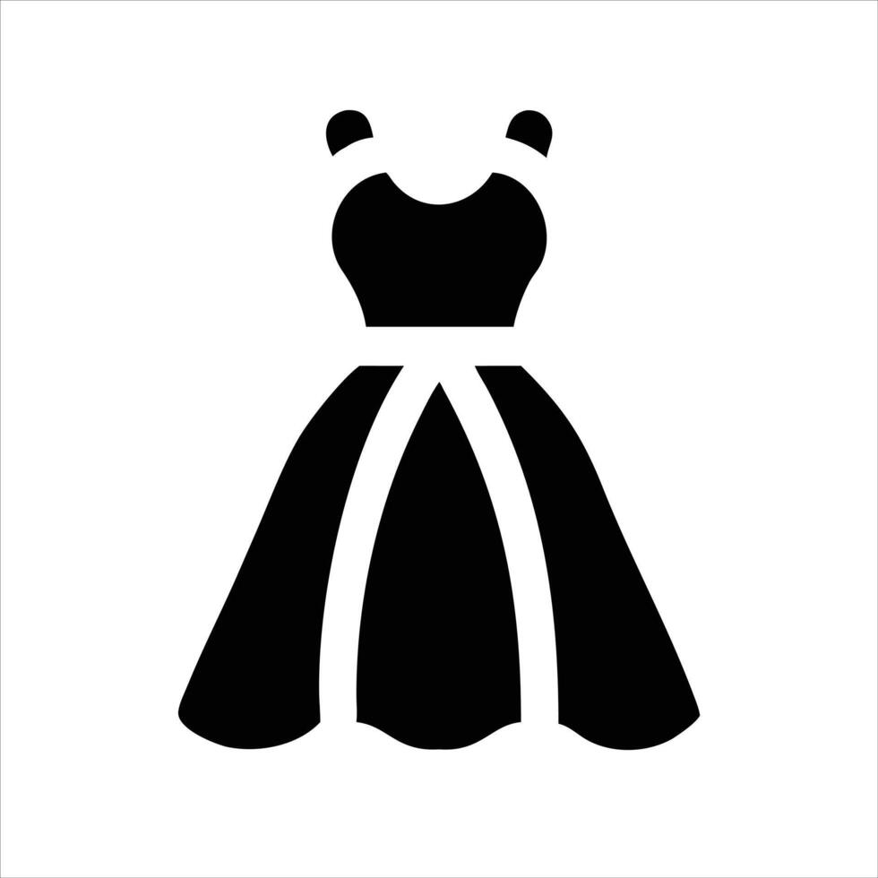 Gown object icon design black and white with bold outline vector