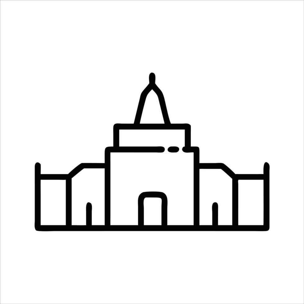 Palace object icon design black and white with bold outline vector