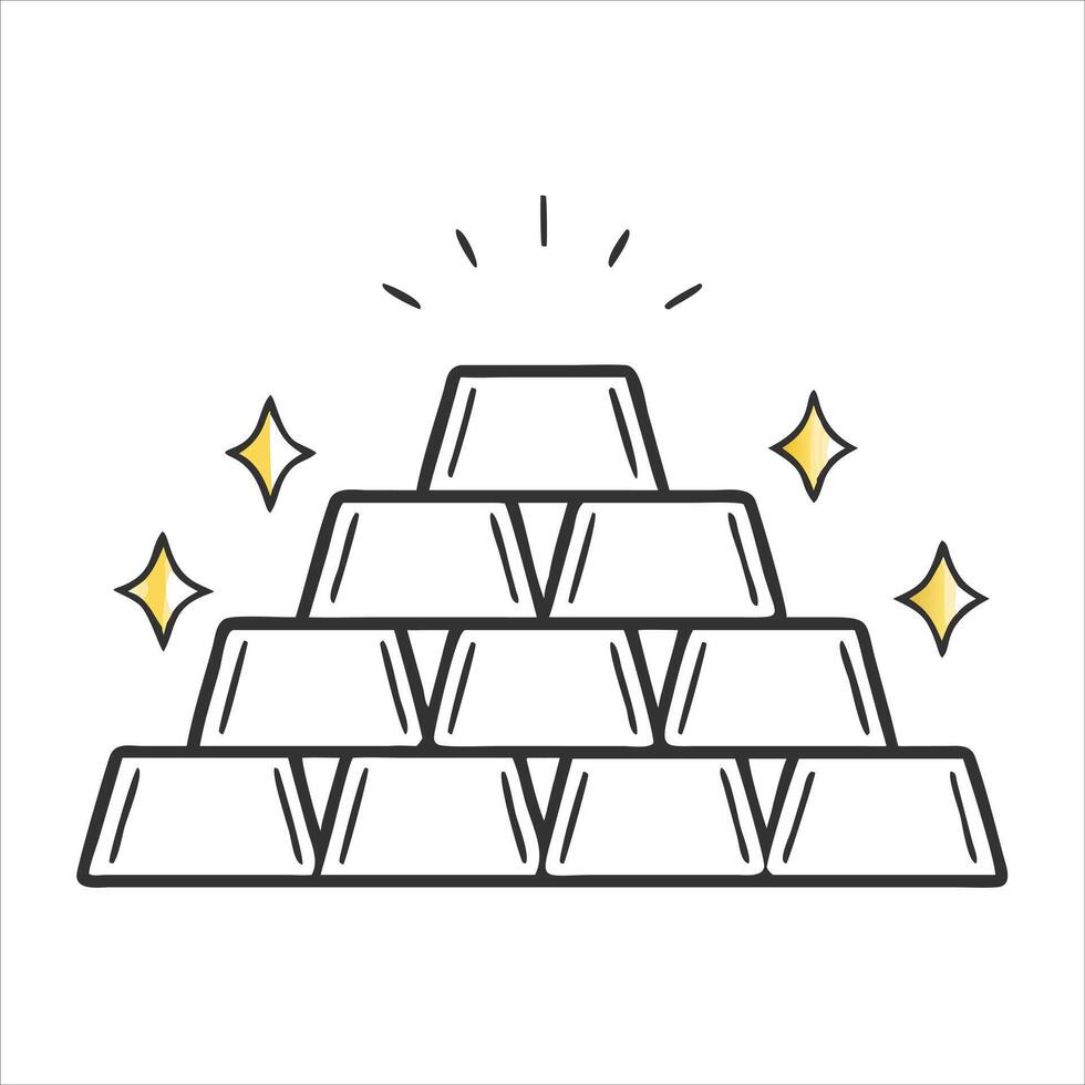 Flat bullion object icon design concept vector