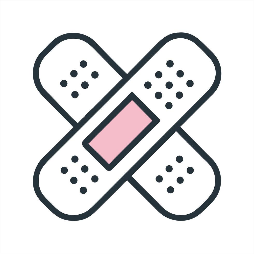 Flat band aid object icon design concept vector