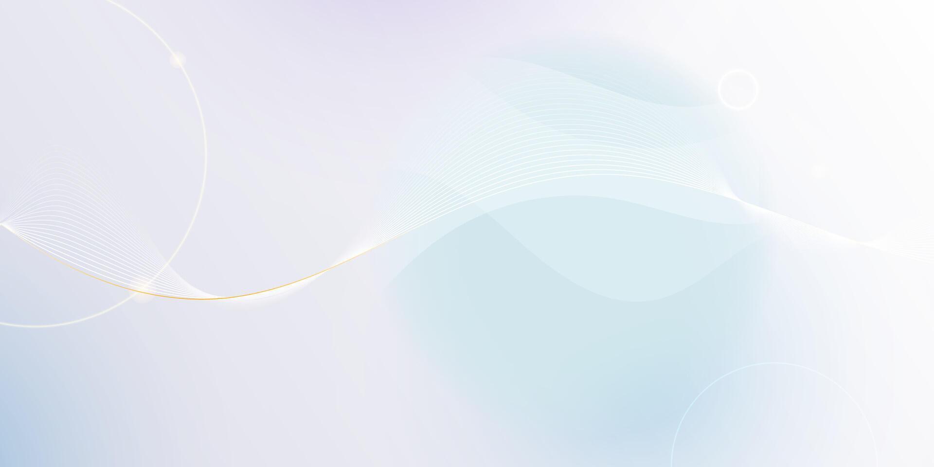 Abstract soft white, gold wave lines pattern and texture on light gray gradient background. element smooth line design. Digital technology concept for luxury business template, banner background vector