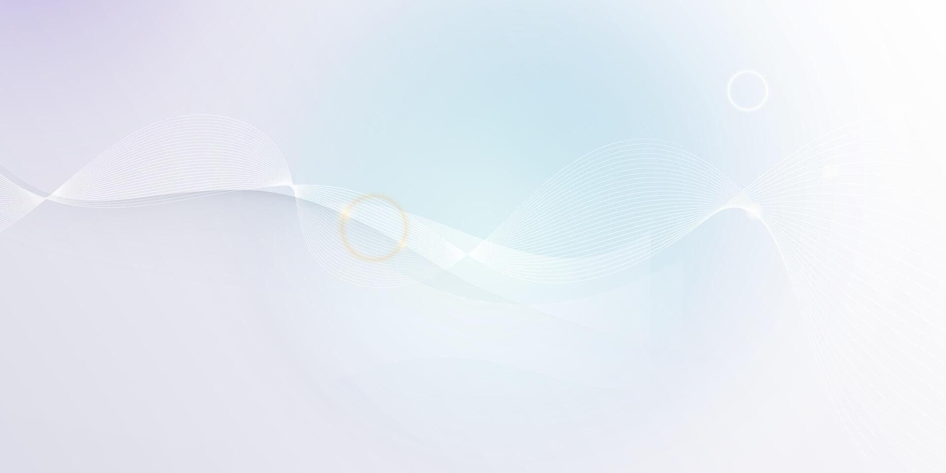Abstract soft white, wave line pattern and texture on light gray gradient background. element smooth line design. Digital technology concept for luxury business template, banner background vector
