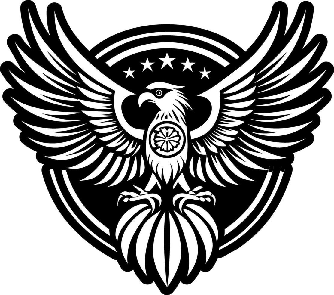 A solid style icon of eagle tattoo vector