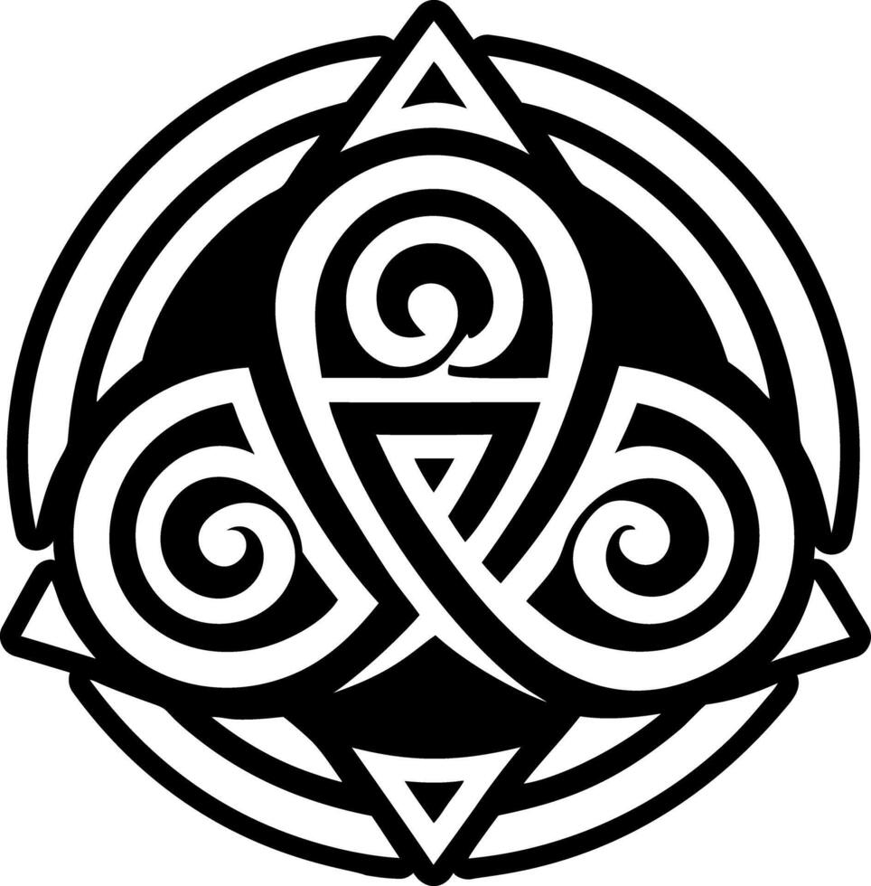 A solid style icon of triskelion vector