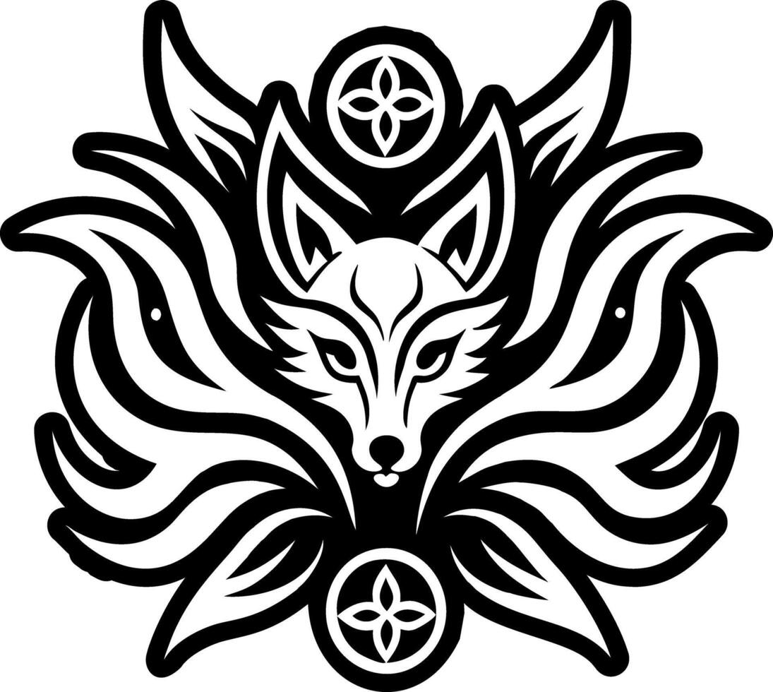 A solid style icon of wolf spirit symbol vector