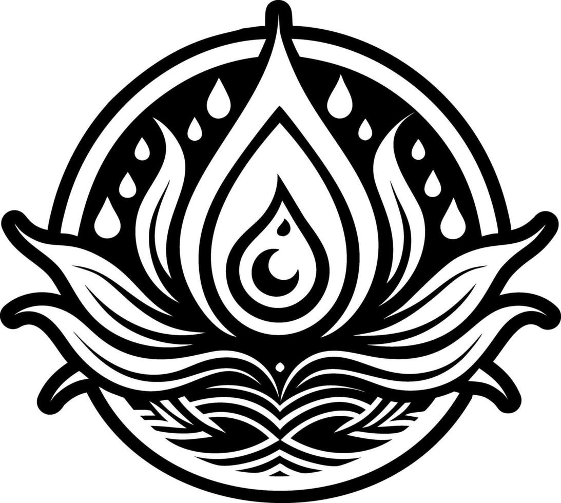 A solid style icon of water drop symbol vector