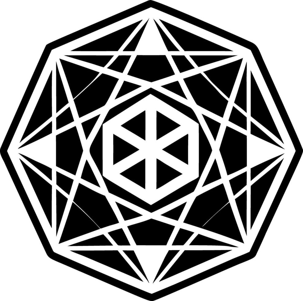 A glyph style icon of icosahedron vector