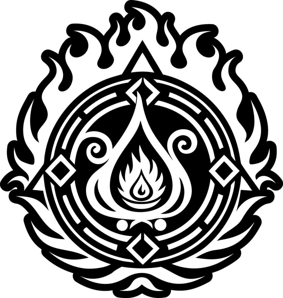 A filled style icon of shaman fire symbol vector