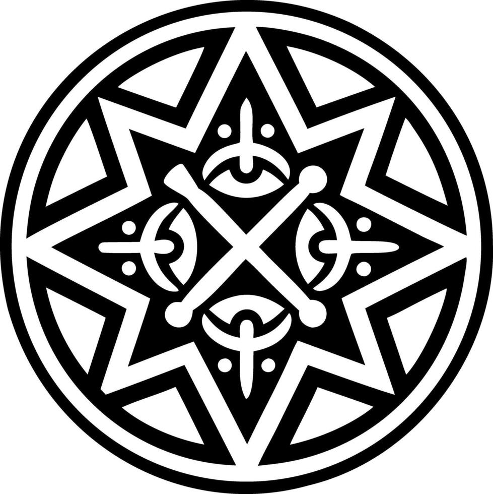 A solid style icon of mystic star tattoo vector