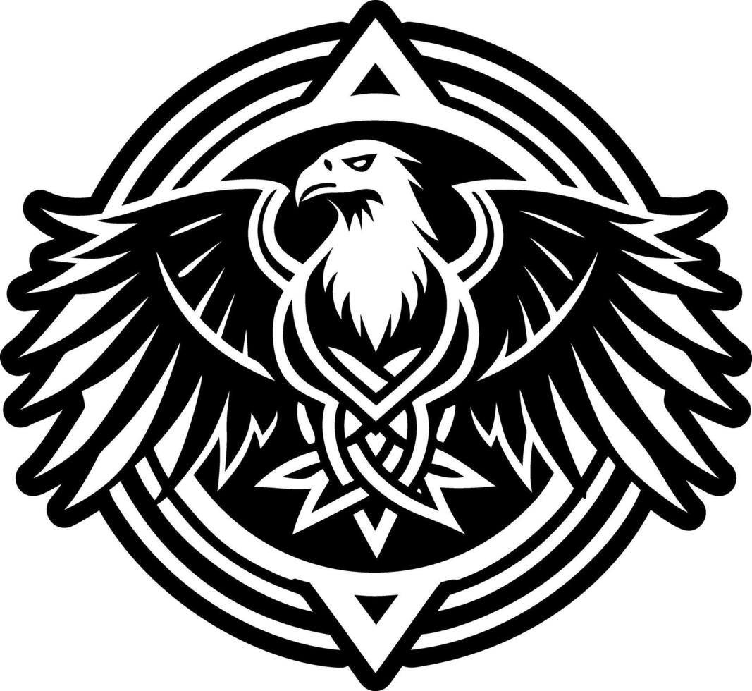 A solid style icon of raven tattoo vector