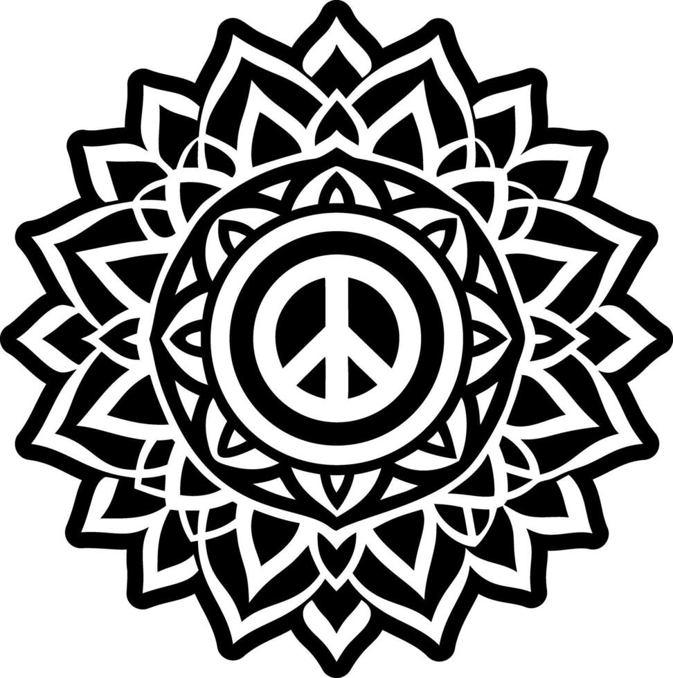 A solid style icon of peace tattoo vector