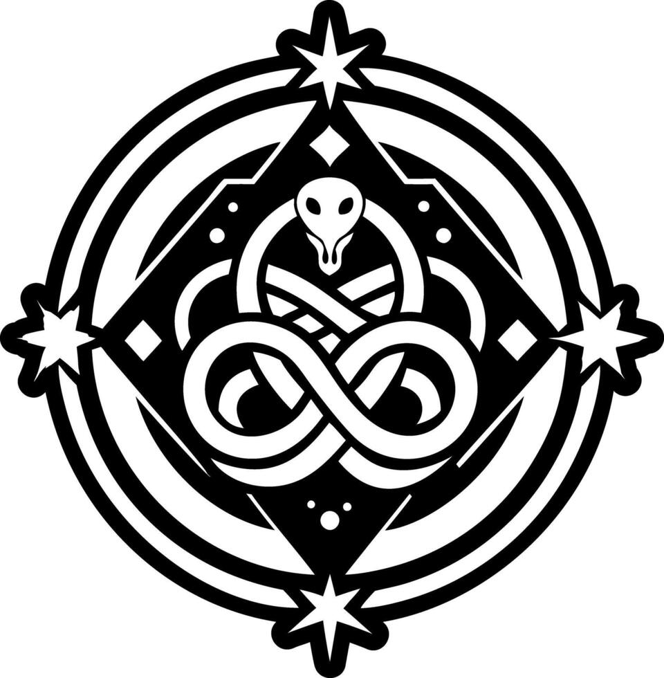 A solid styleicon of serpent vector
