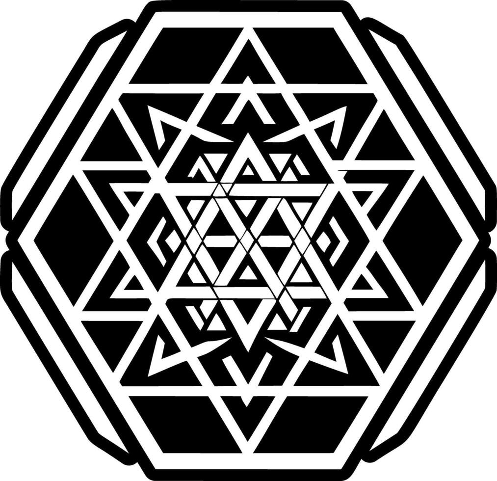 A filled style icon of hexagram vector