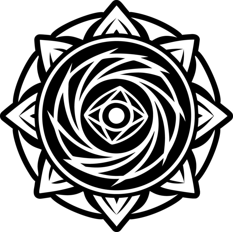 A solid style icon of spiral tattoo vector