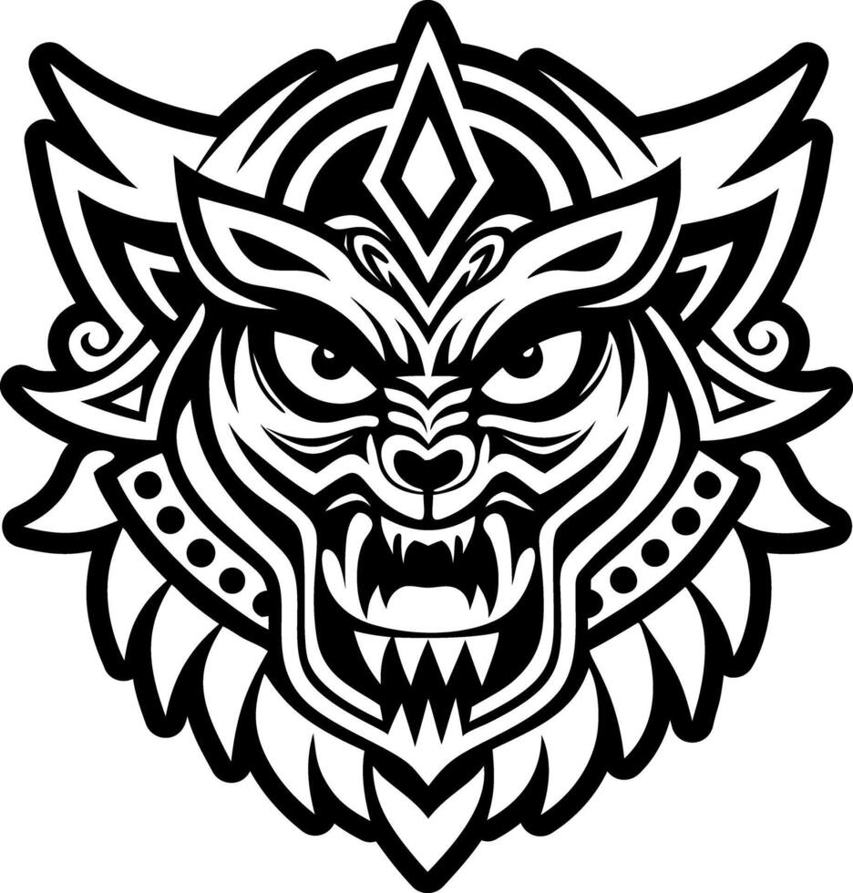 A solid style icon of animal head symbol vector