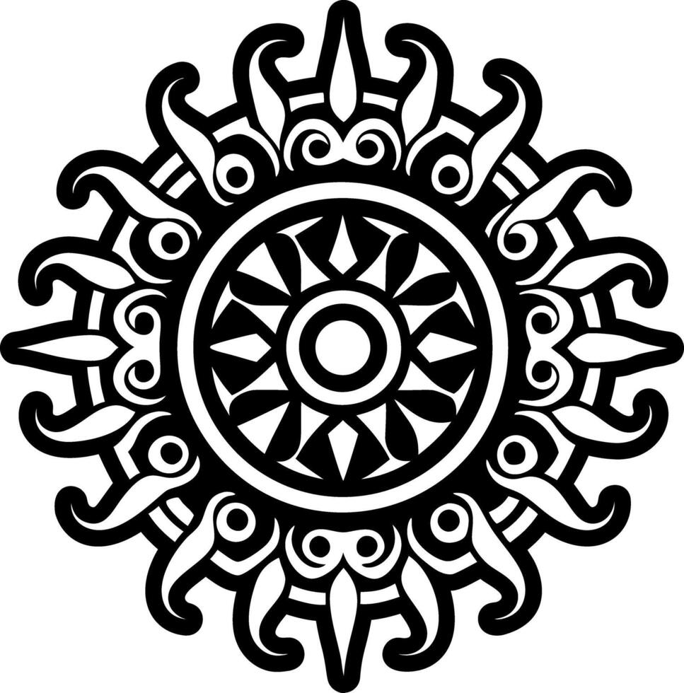 A glyph style icon of sun tattoo vector