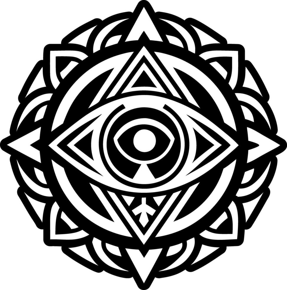 A solid style icon of devil eye symbol vector