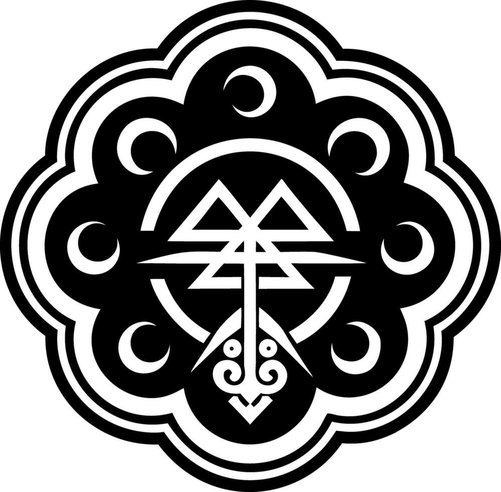 The symbol for the moon is shown in black and white vector