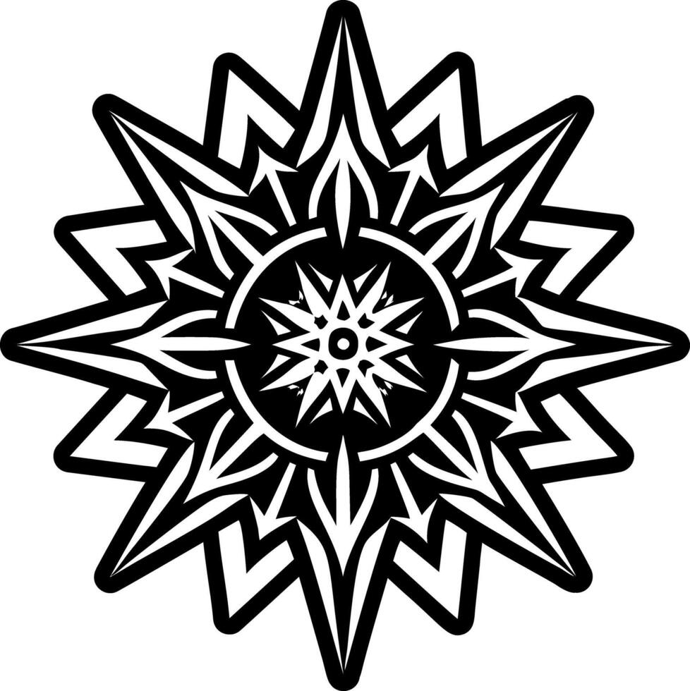 A filled style icon of starburst tattoo vector