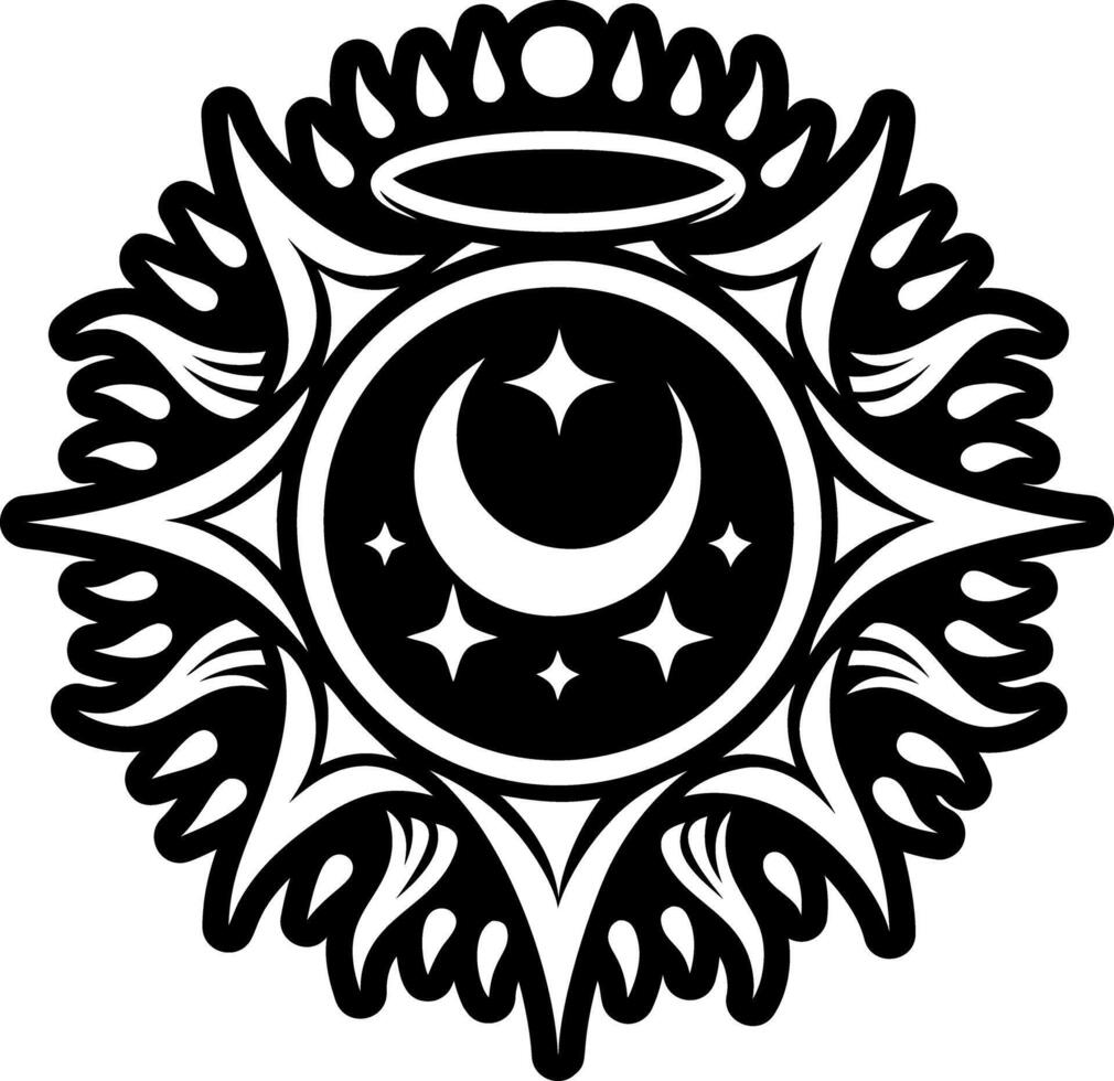 A filled style icon of moon symbol vector