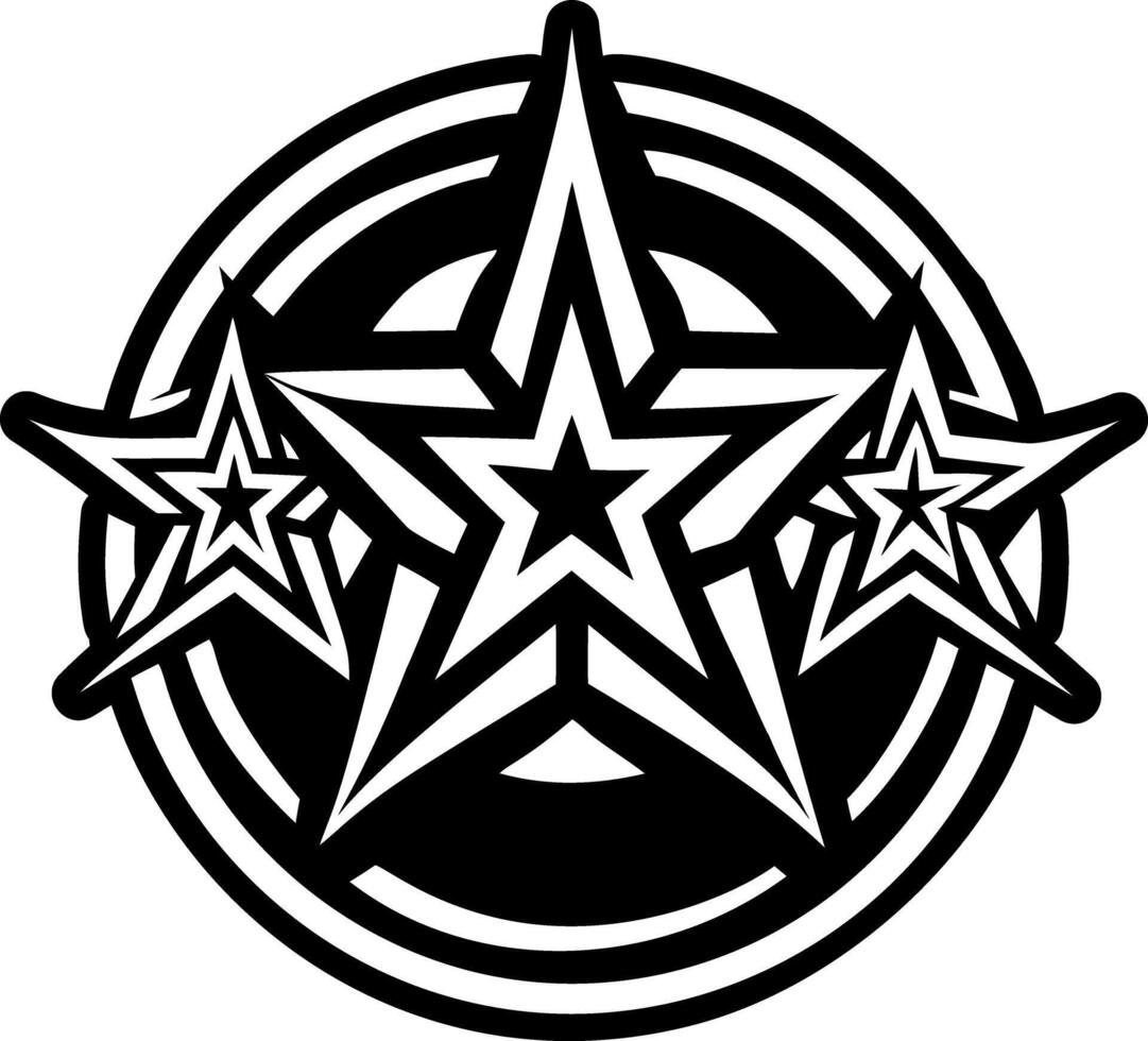 A solid style icon of three stars symbol vector