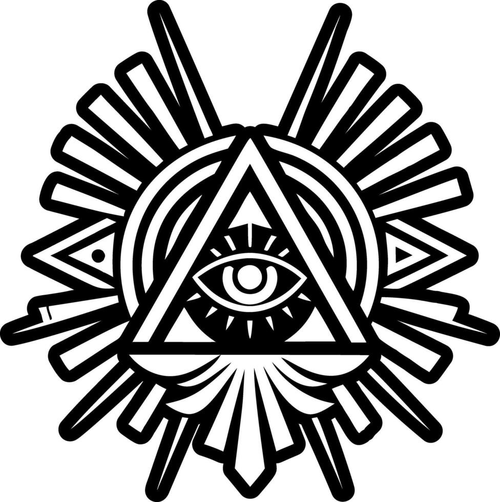 A glyph style icon of sacred eye symbol vector