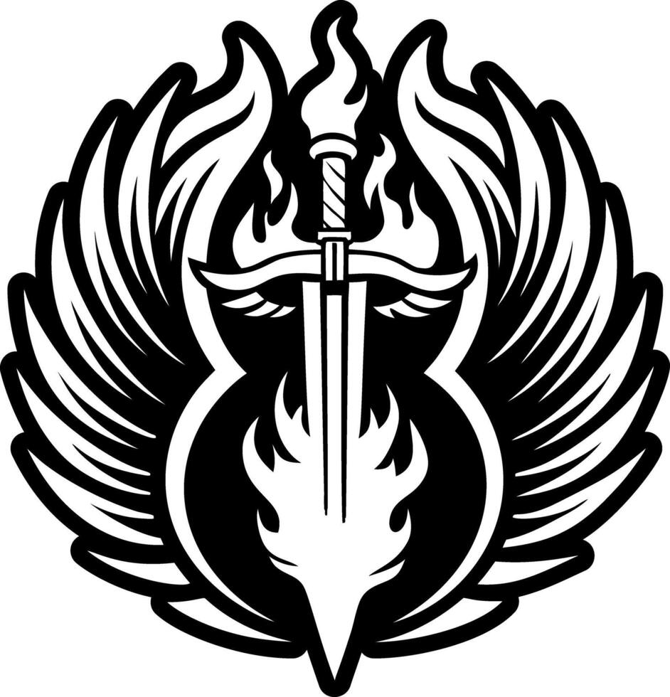 A solid style icon sword symbol vector