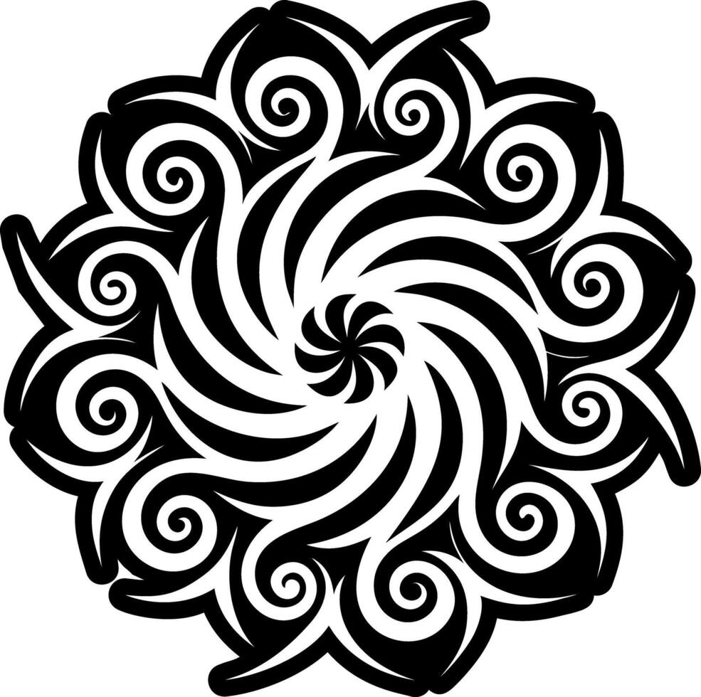A filled style icon of swirl artwork tattoo vector