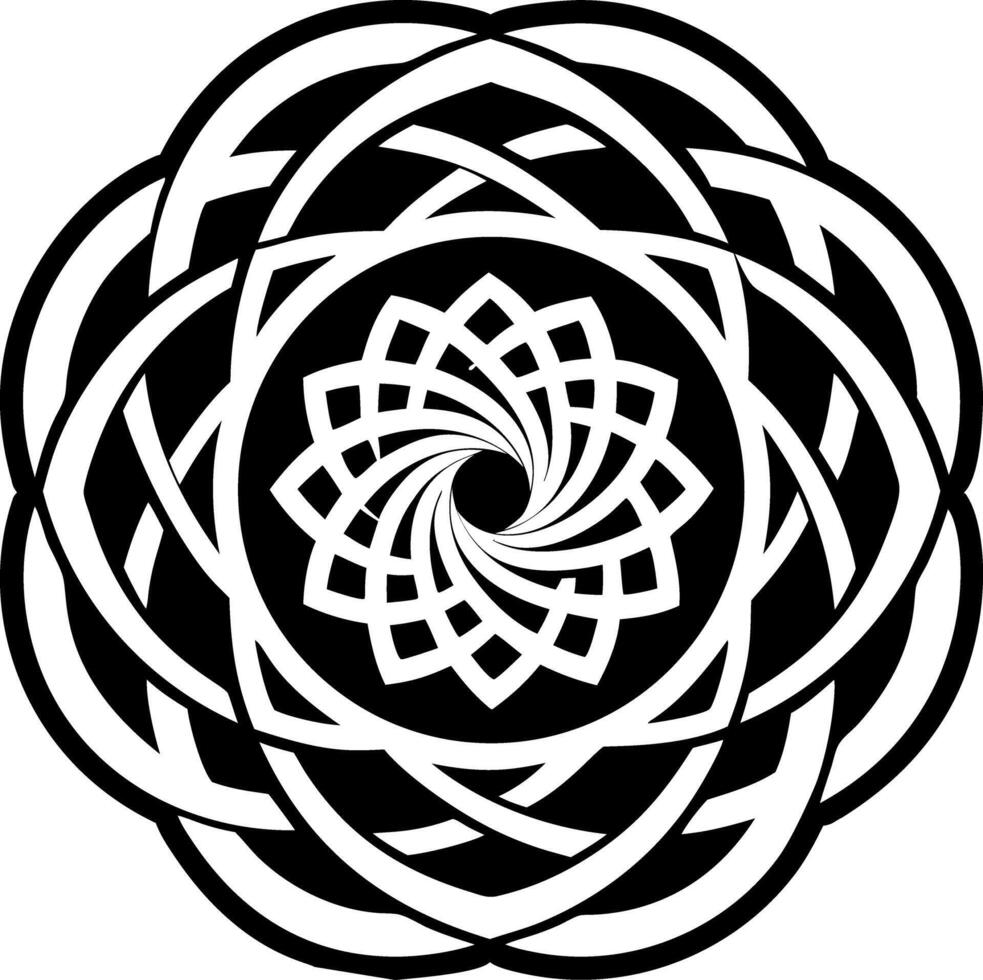 Sacred symmetry icon in glyph style vector