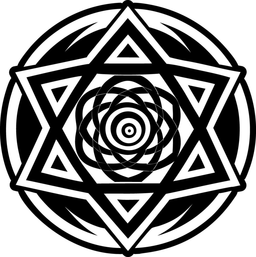 Ritual geometry icon in solid style vector