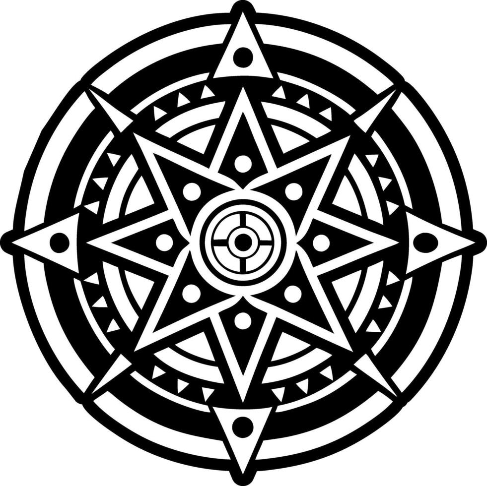 Compass tattoo icon in filled style vector
