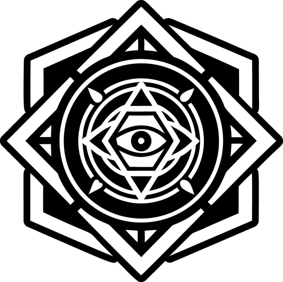 All seeing icon in filled style vector