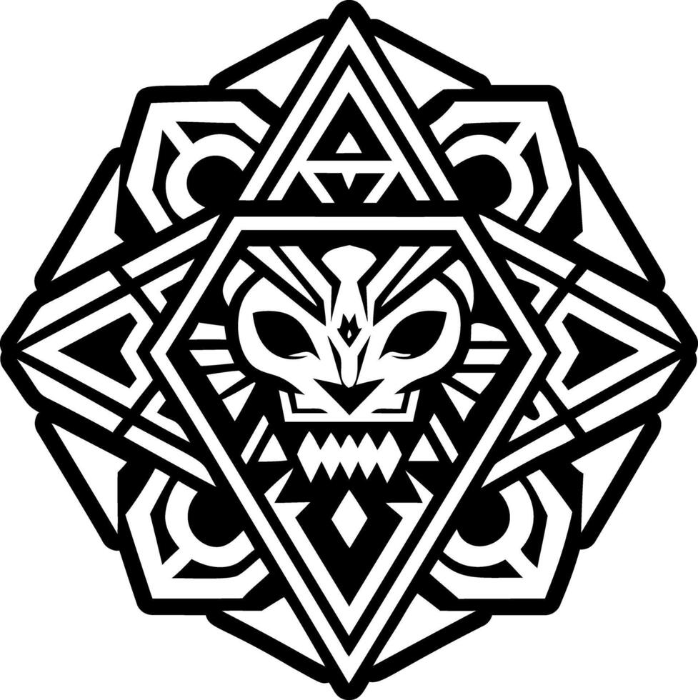 Geometric motif icon in solid style vector