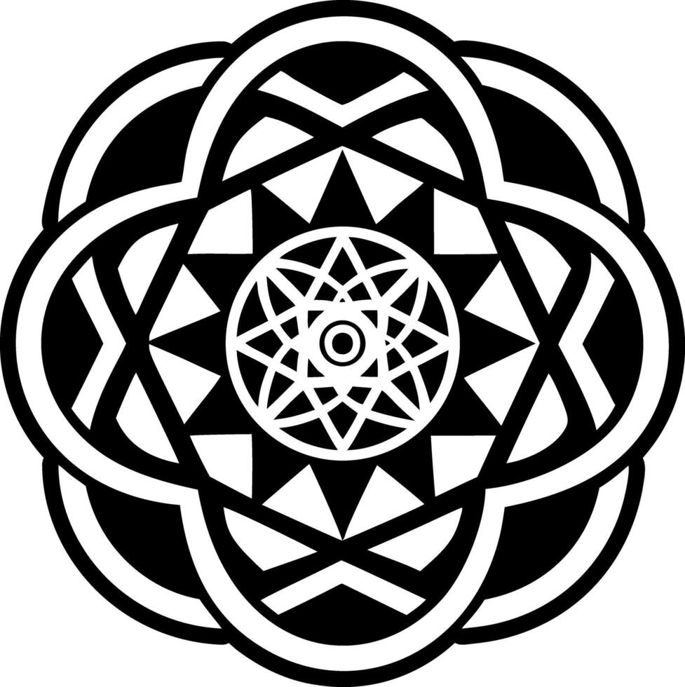 Cosmic symmetry icon in solid style vector