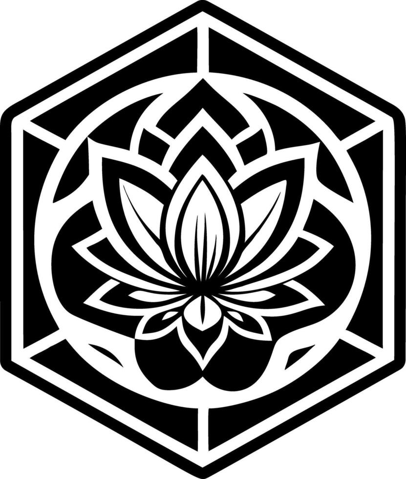 lotus flower icon glyph style vector