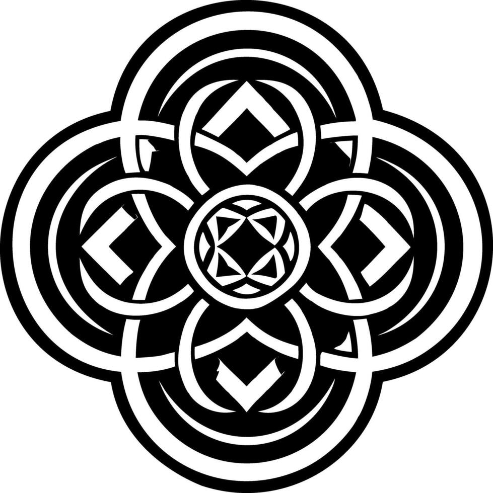 Interlocking circles icon in filled style vector