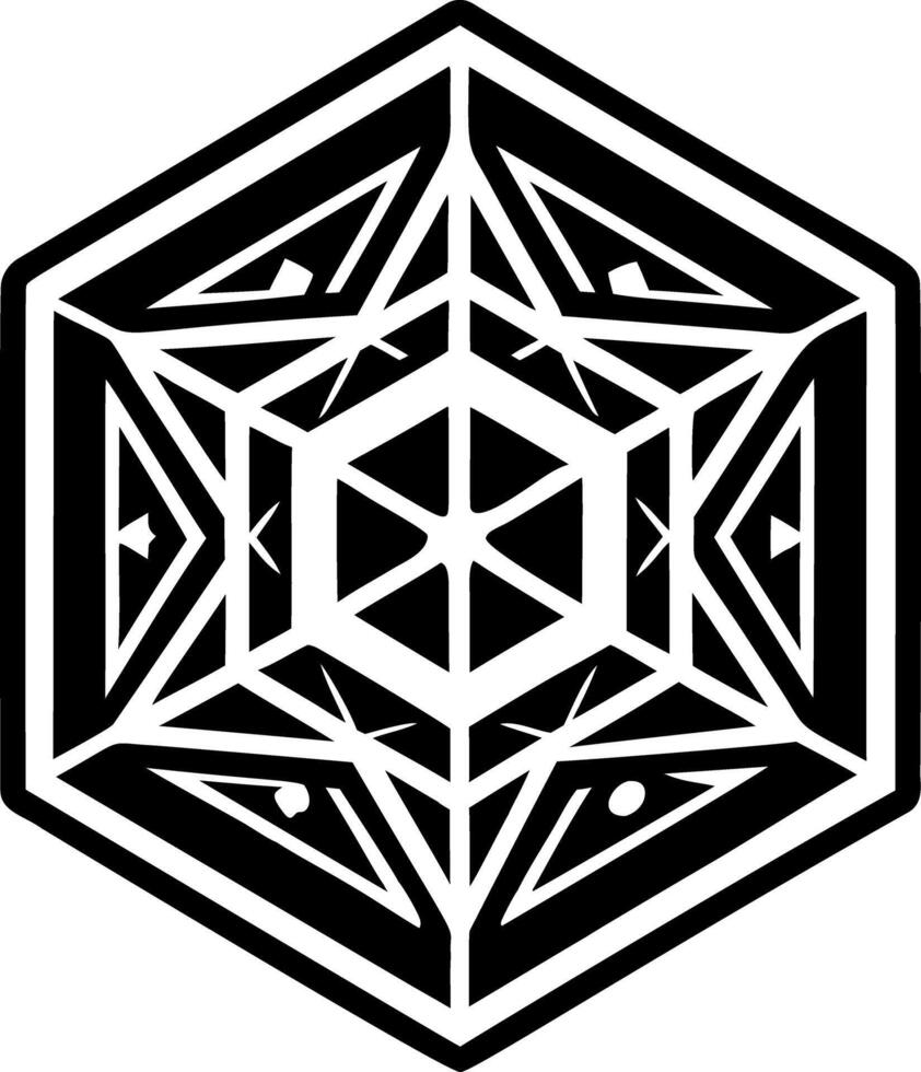 Timeless cube icon in solid style vector