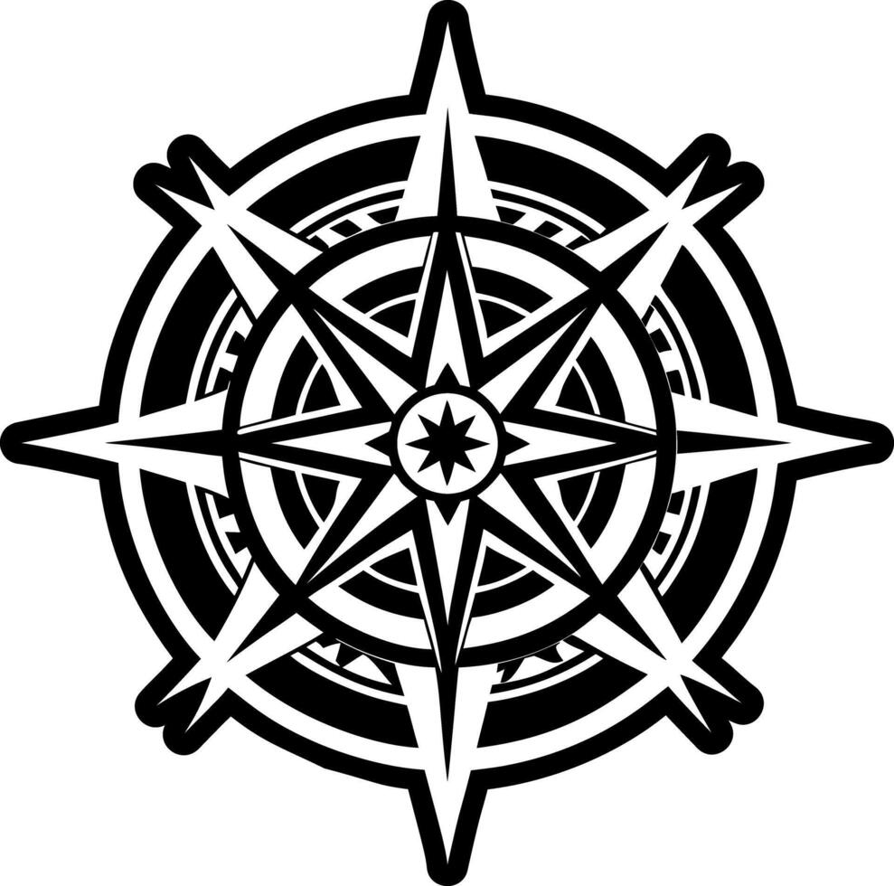 Soul compass icon in glyph style vector