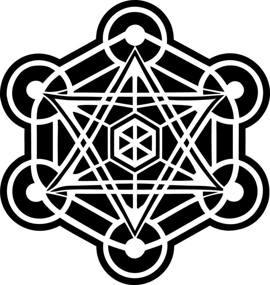 A solid style icon of metatron vector