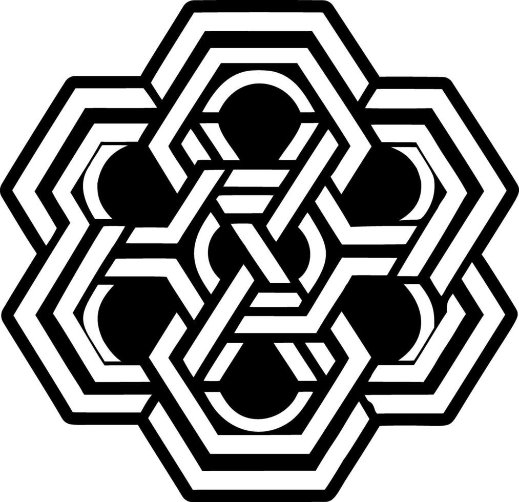 A solid style icon of interlocked vector