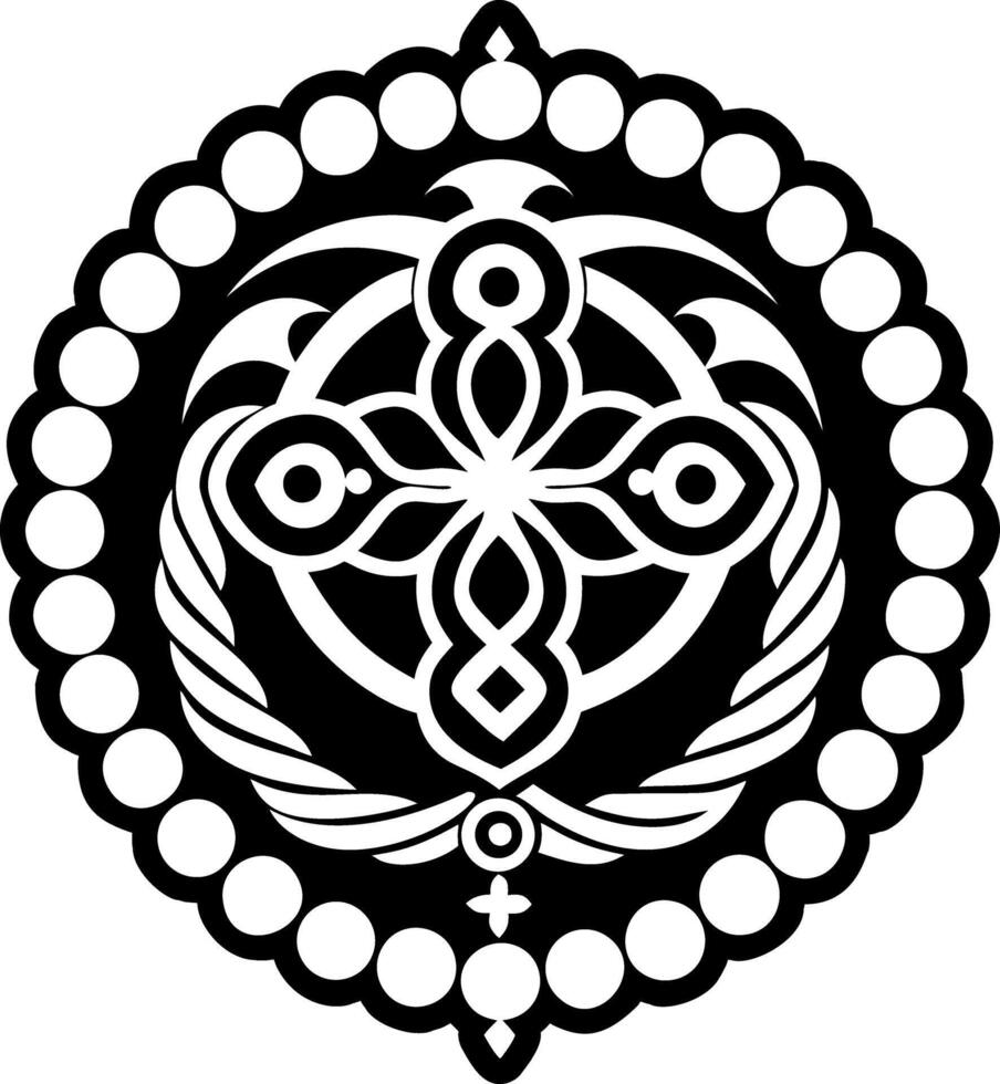 A filled style icon of prayer beads tattoo vector