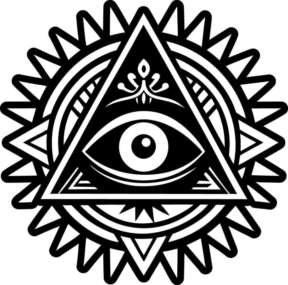 A filled style icon of vision tattoo vector