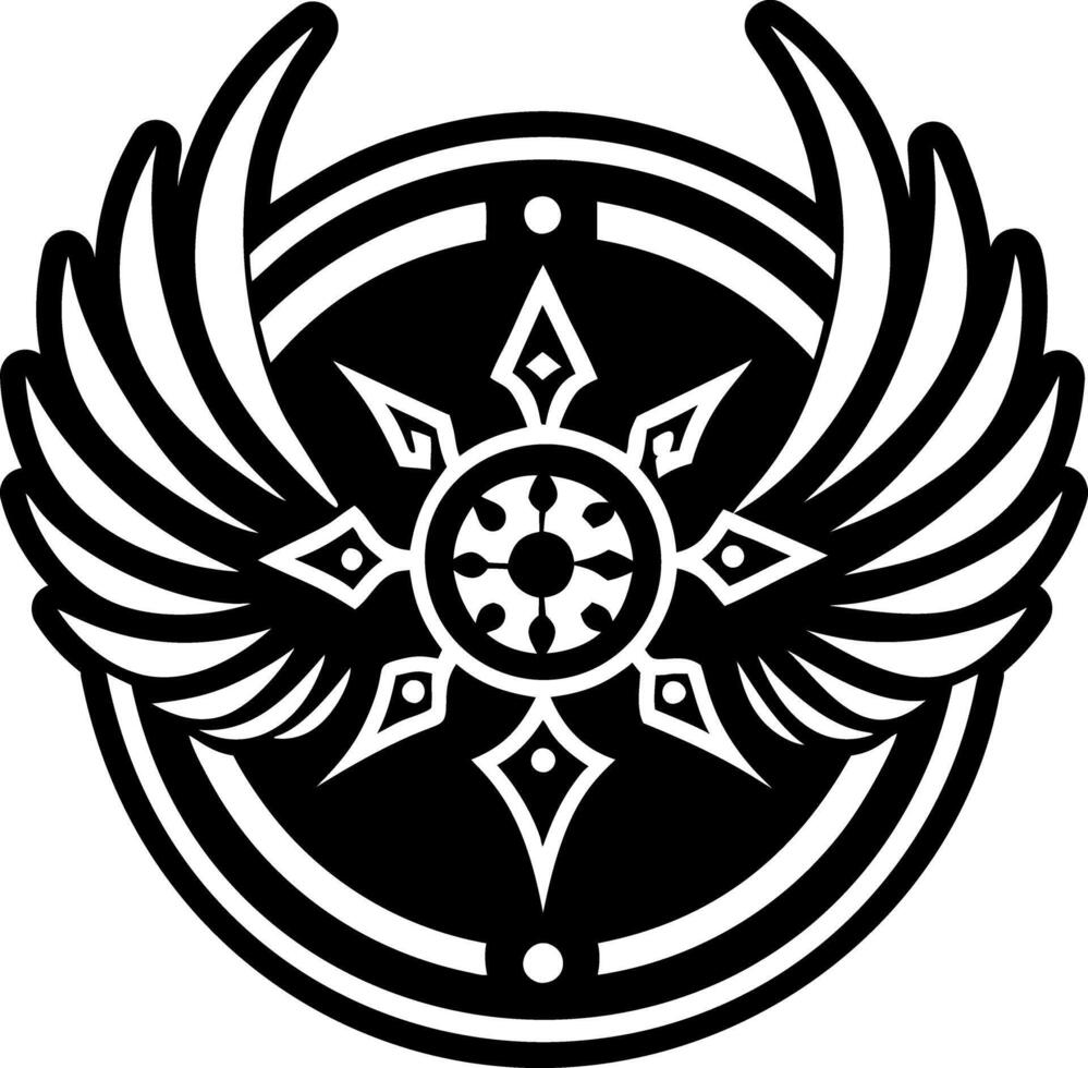 A solid style icon of seraph tattoo design vector