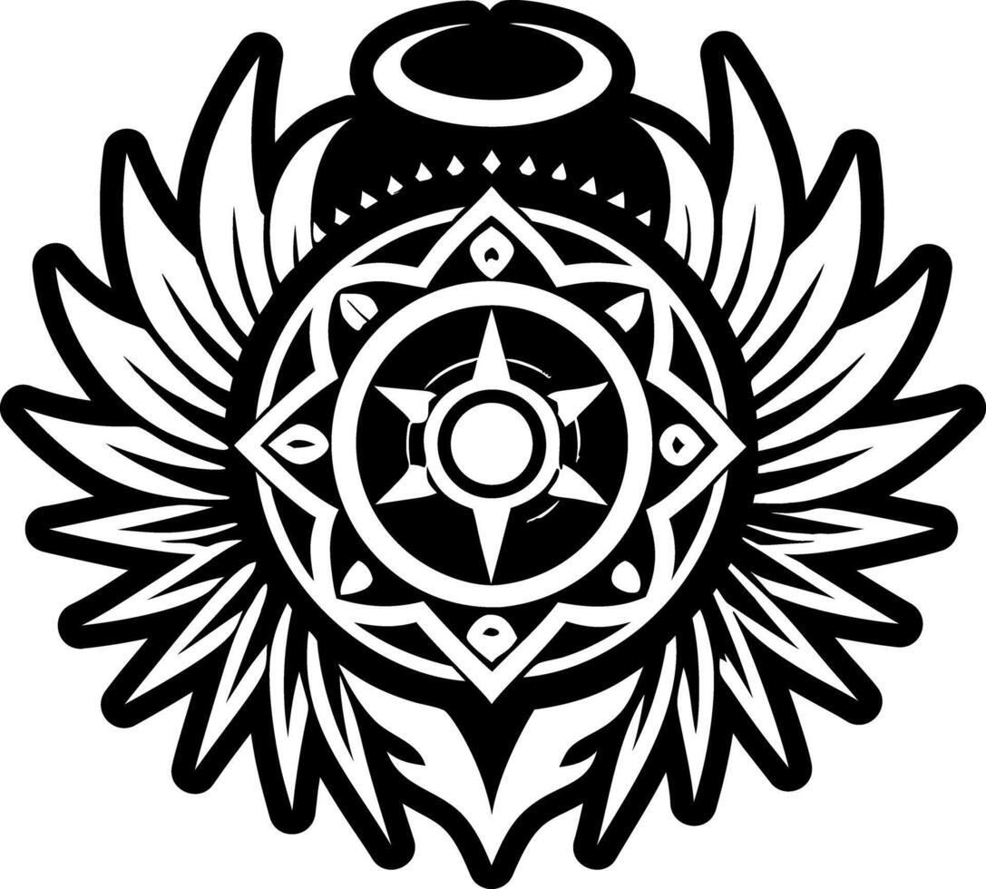 A filled style icon of halo tattoo vector