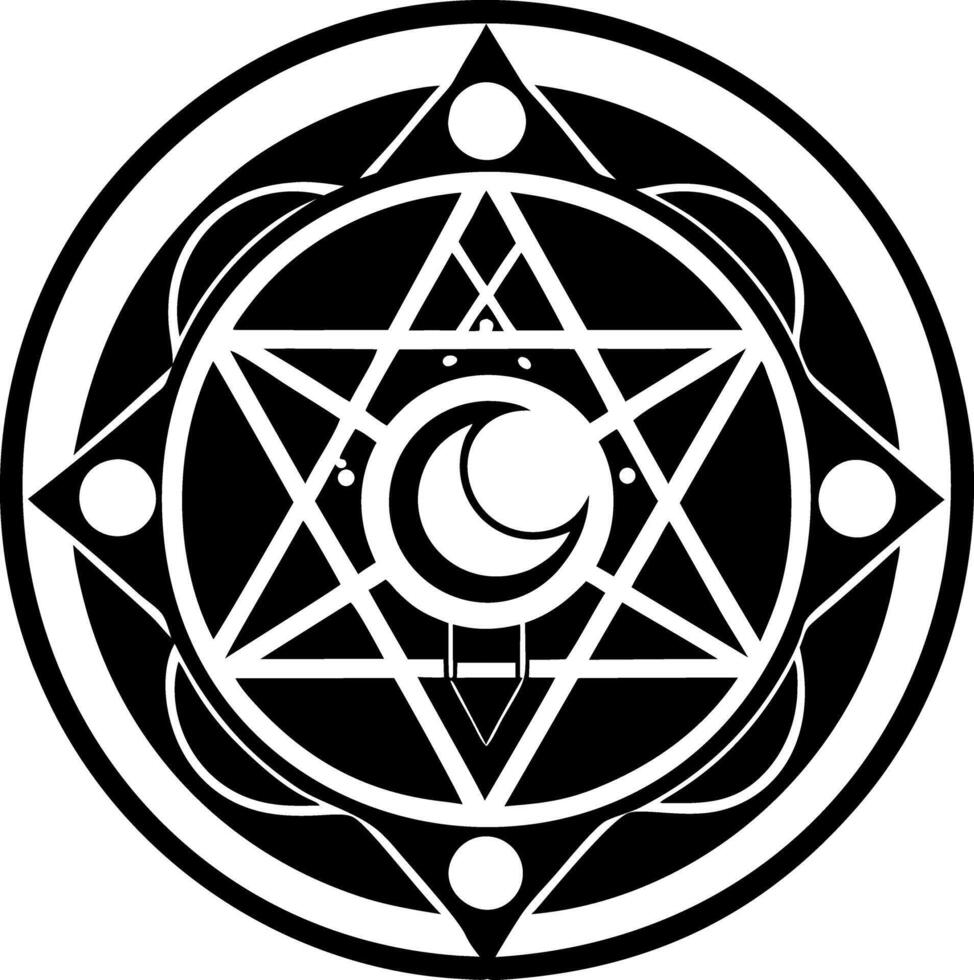 Geometric moon icon in solid style vector