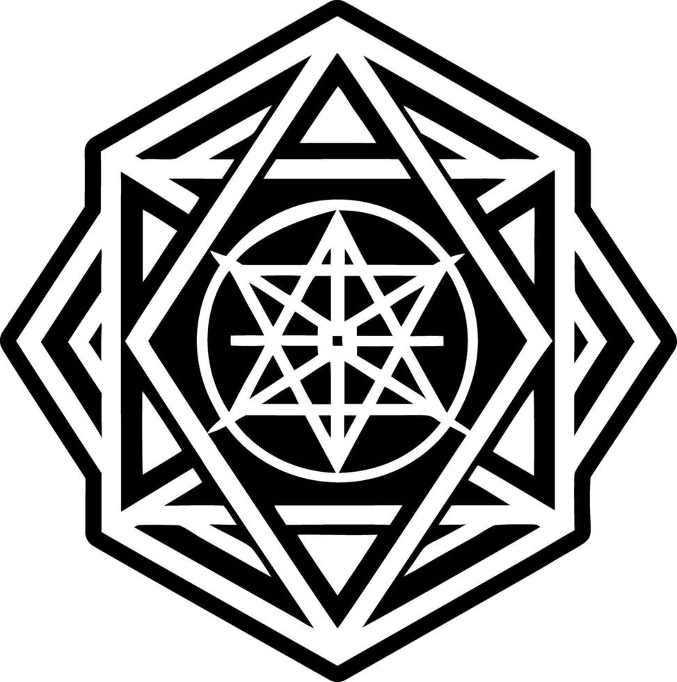 Symmetrical tattoo icon in glyph style vector