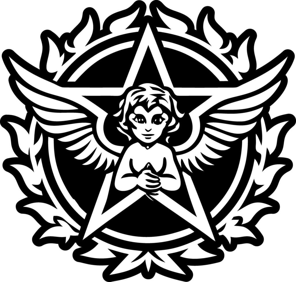 A filled style icon of cherub symbol vector